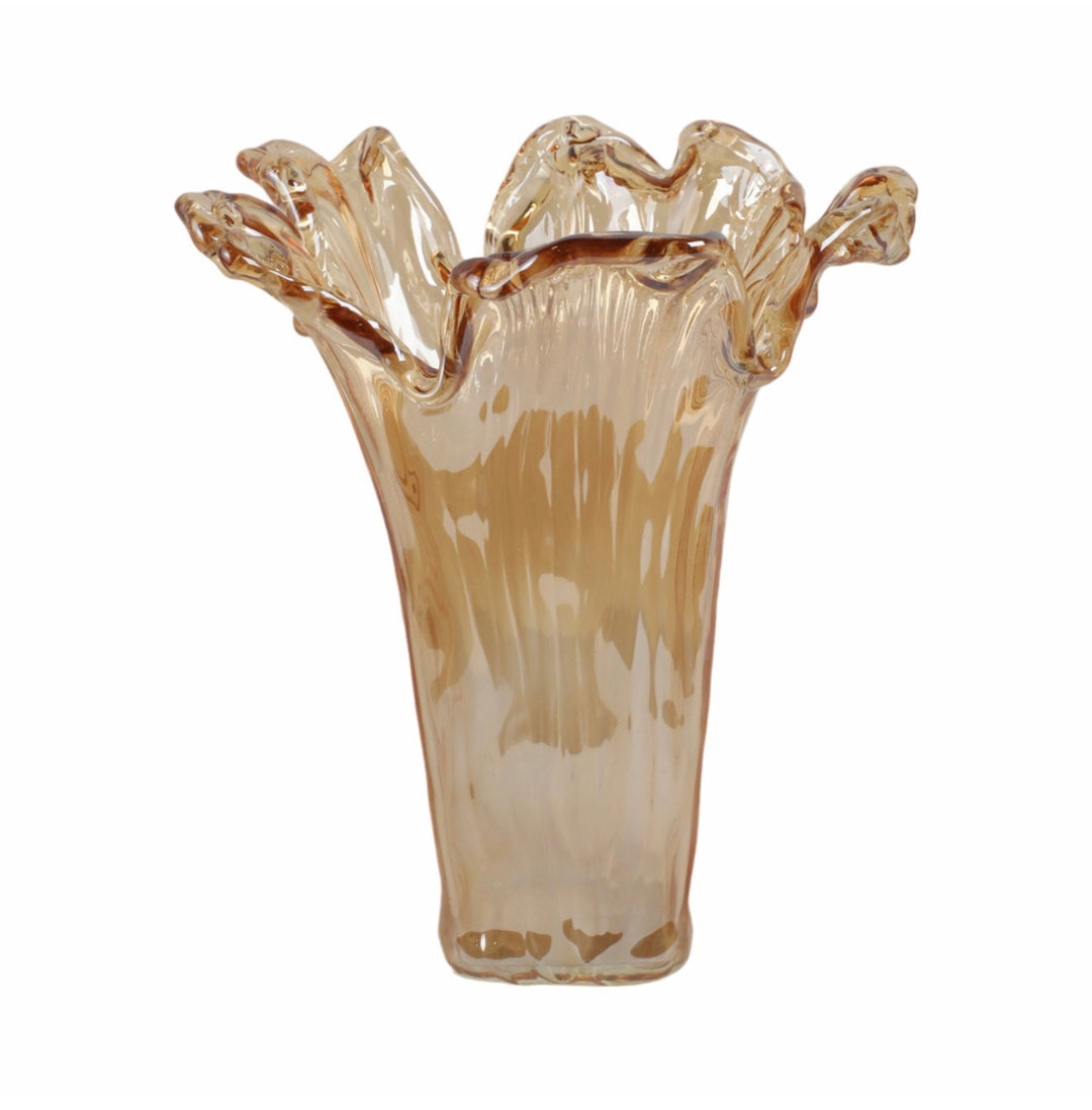 Bellaria Ruffled Italian Glass Vase