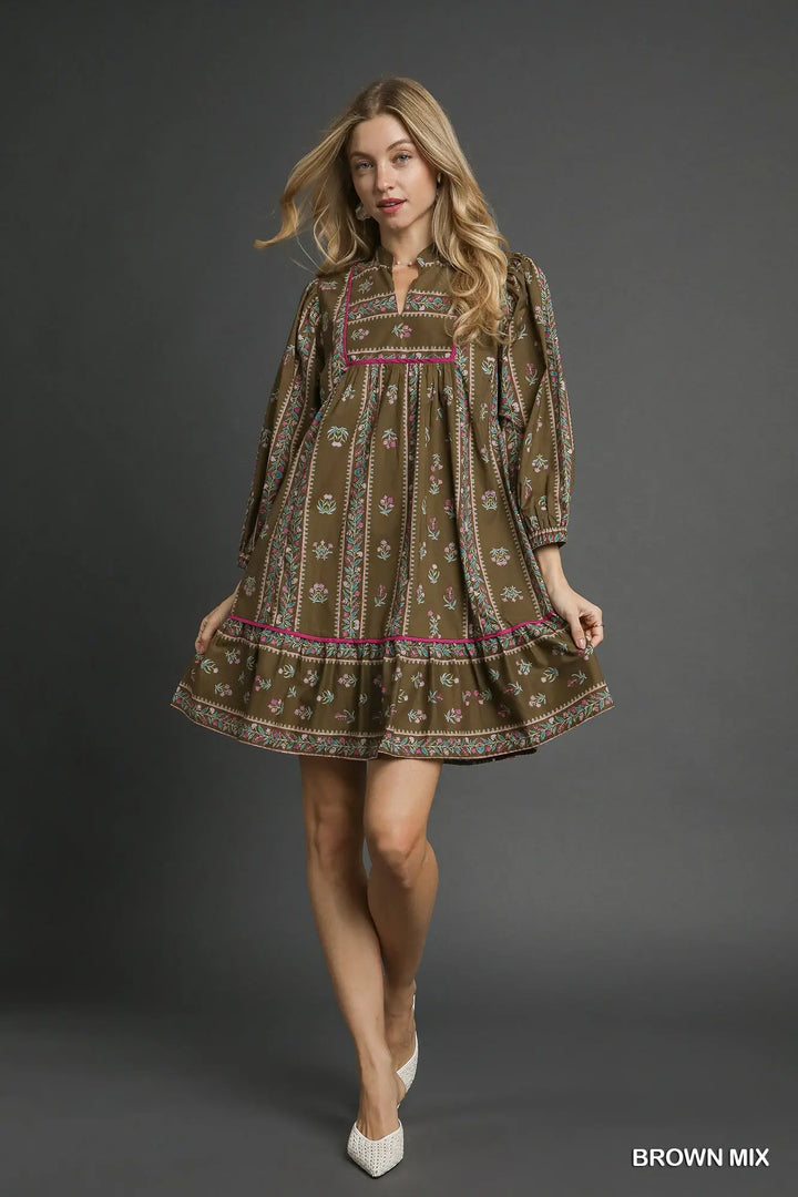 Autumn Blooms Babydoll Dress