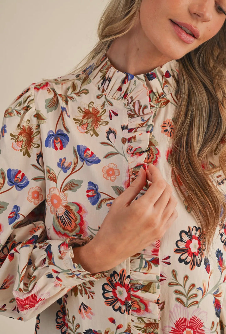 Heirloom Garden Ruffle Blouse