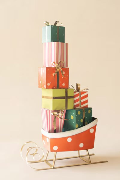 Merry & Bright Metal Christmas Sleigh with Presents