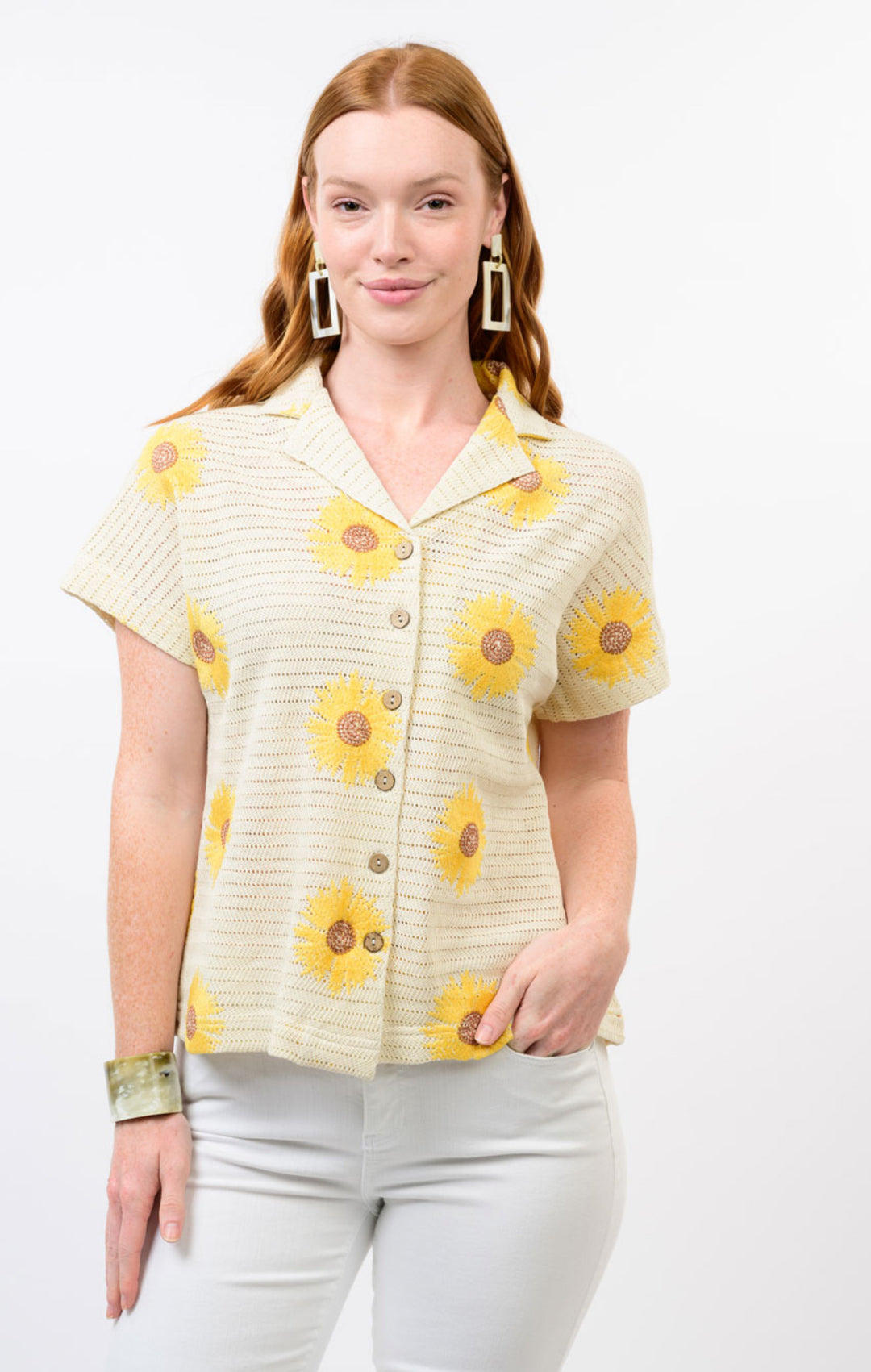 Knit Sunflower Shacket