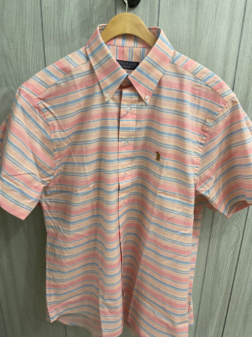 Button Down Peach Smoothie Stripe SS