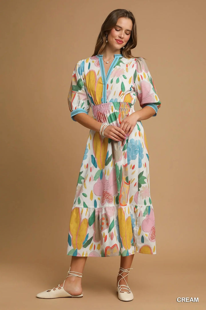 Calista Canvas Midi Dress