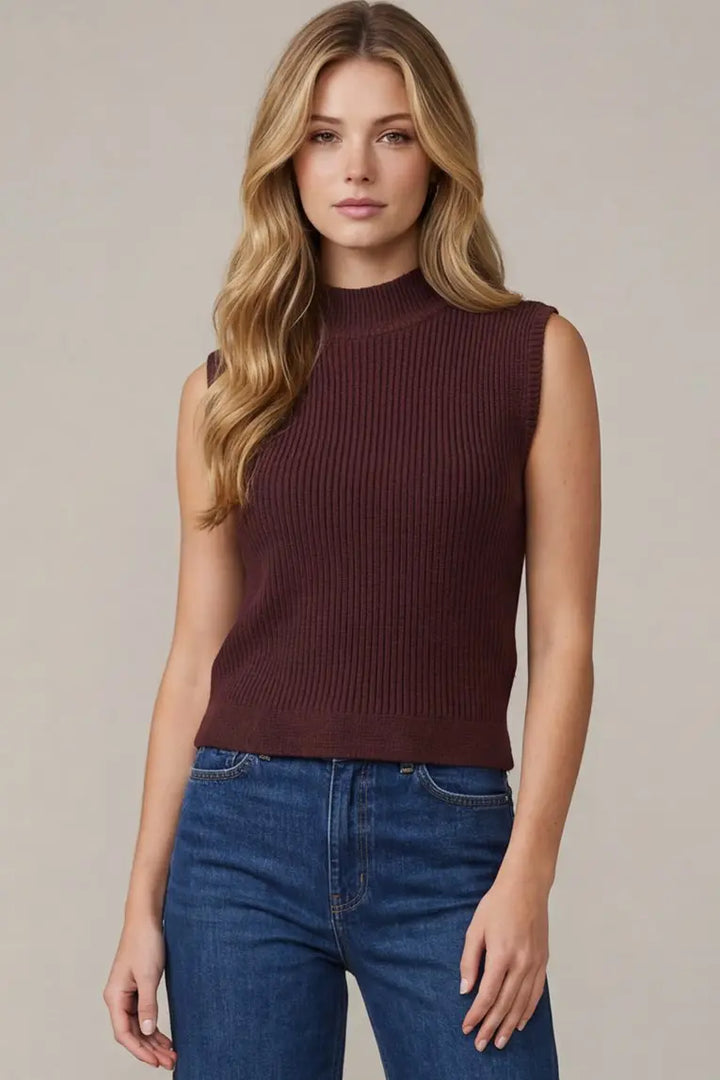 Merlot Moment Mock Neck Sweater