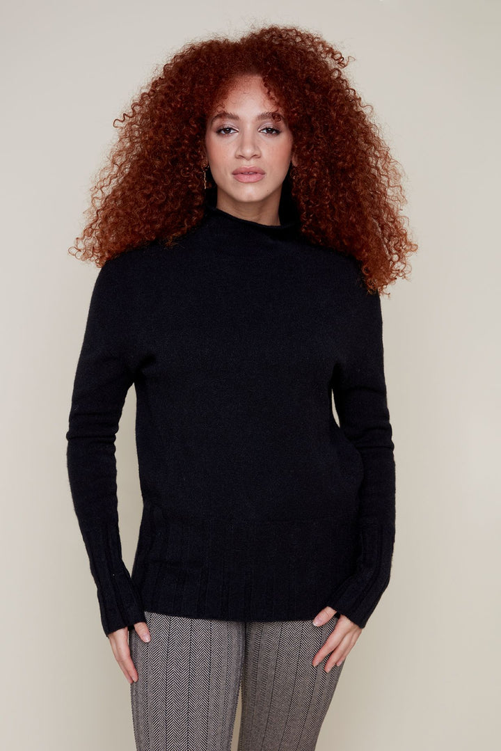 Luxe Cashmere Mock Neck Sweater