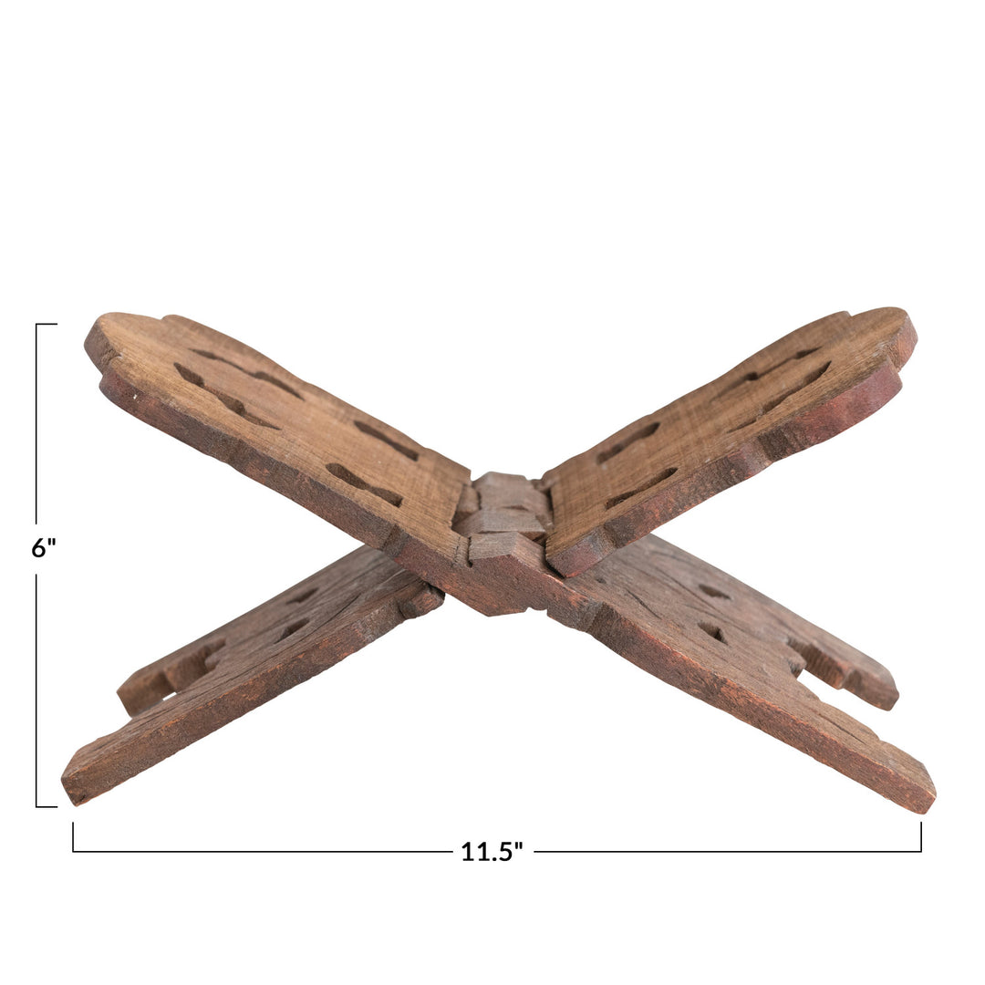 Rustic Wooden Folding Book Stand
