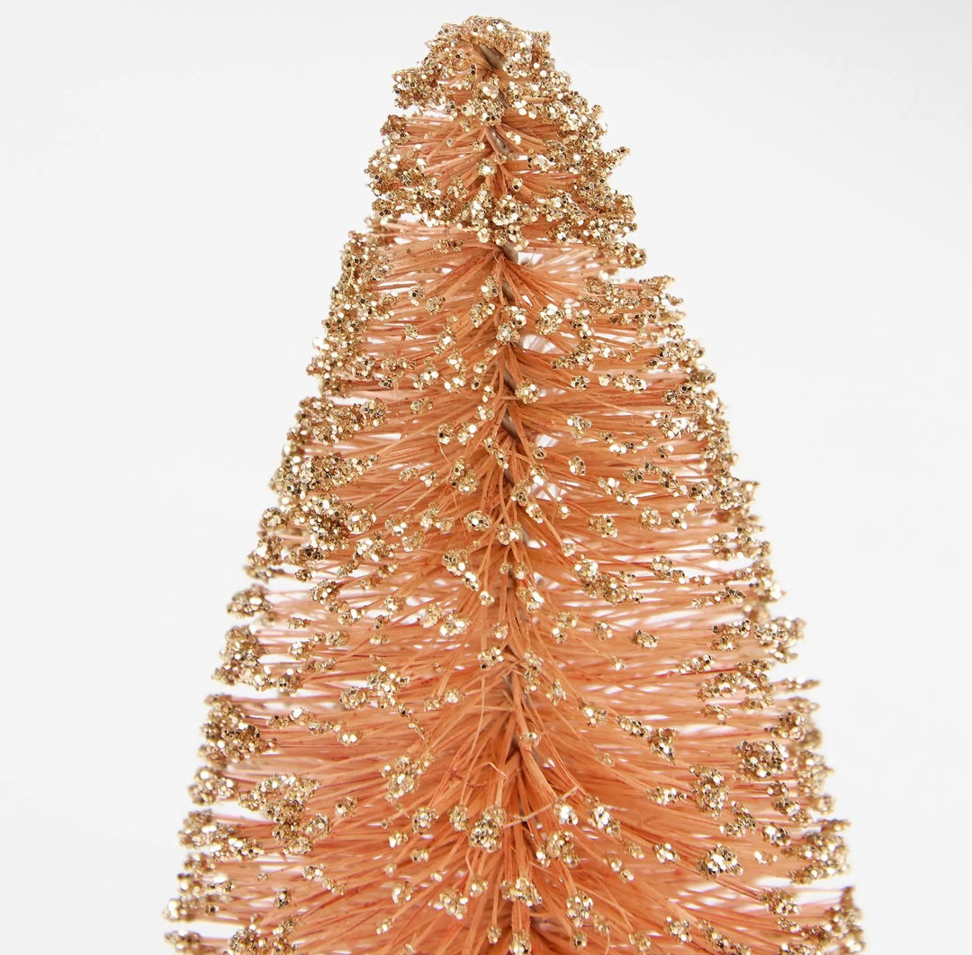 Gold Glitter Bottle Brush Christmas Trees