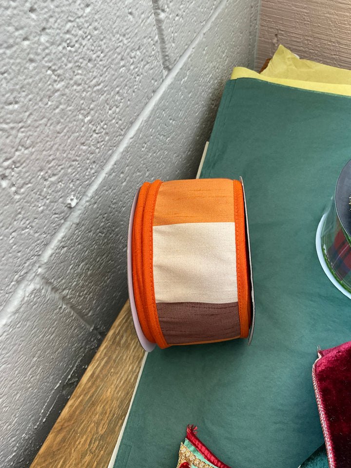 John Mark Enterprises: Harvest Colorblock Wired Ribbon