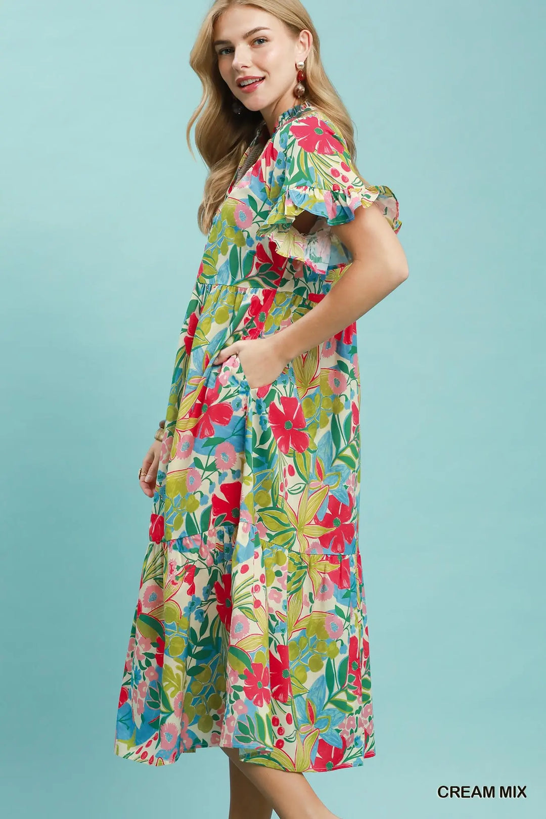 Botanical Breeze Midi Dress