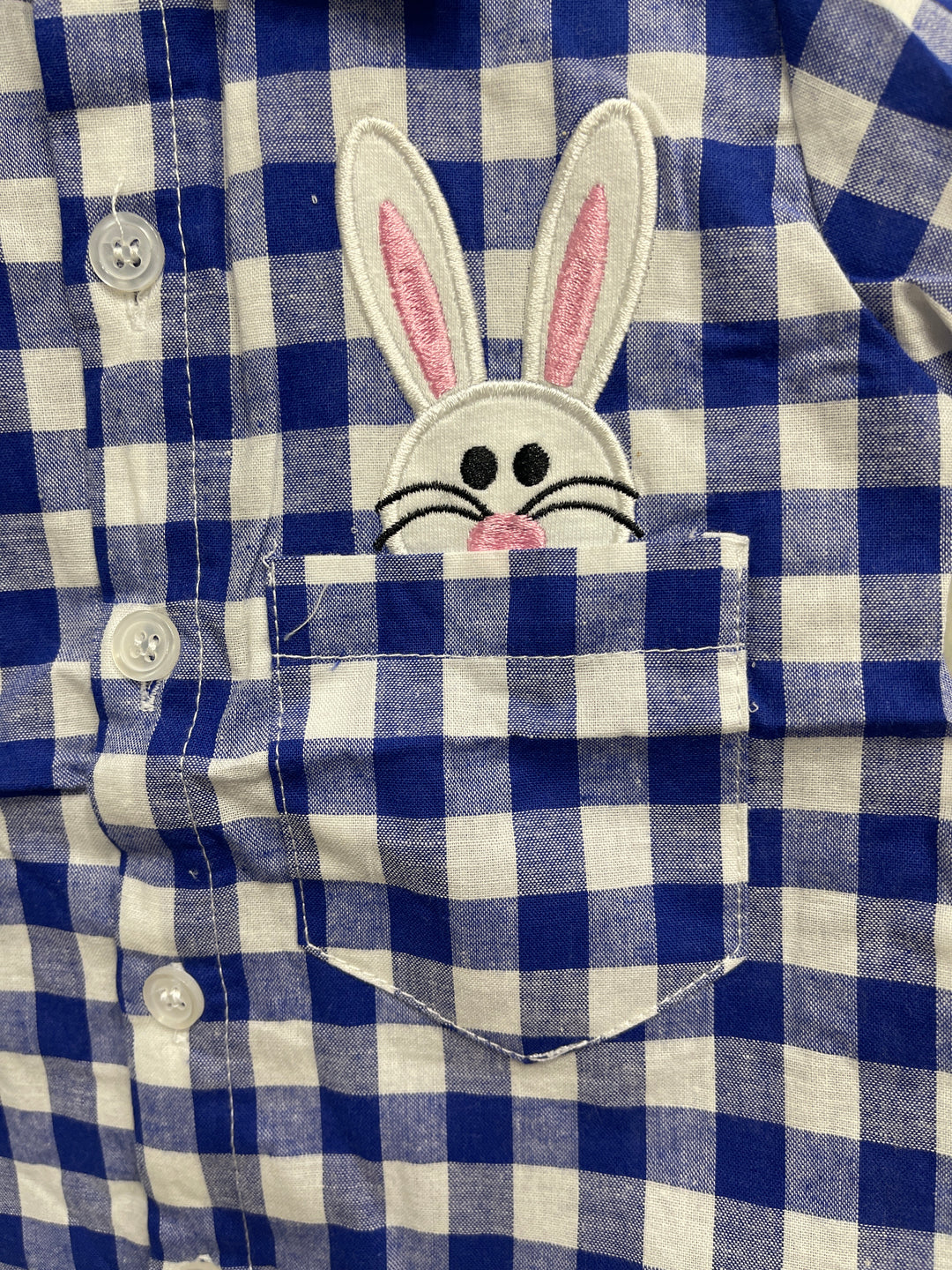Plaid Rabbit Button Up - Kids