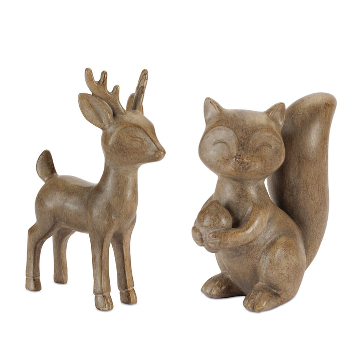 Woodland Charm Squirrel & Deer Figurines