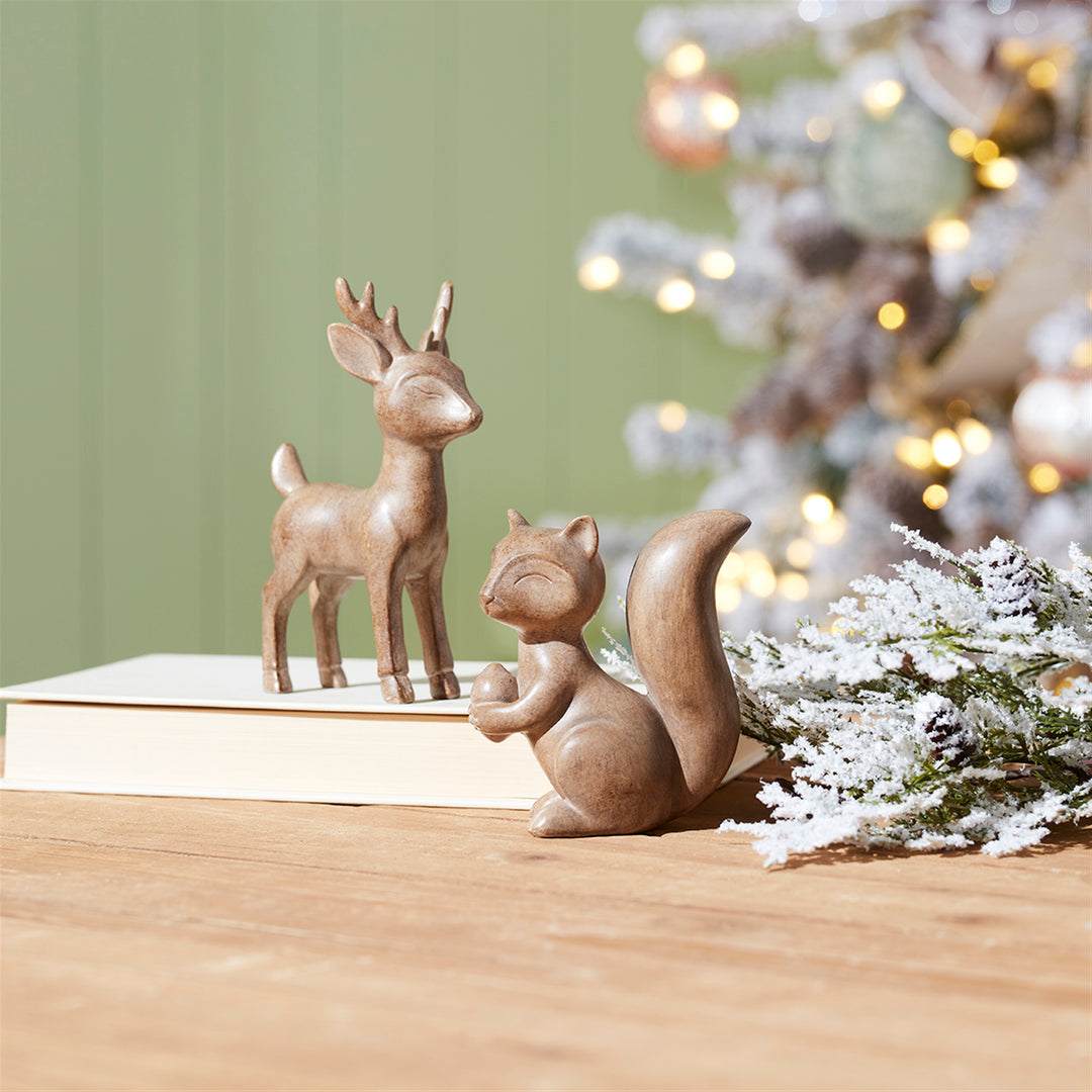 Woodland Charm Squirrel & Deer Figurines