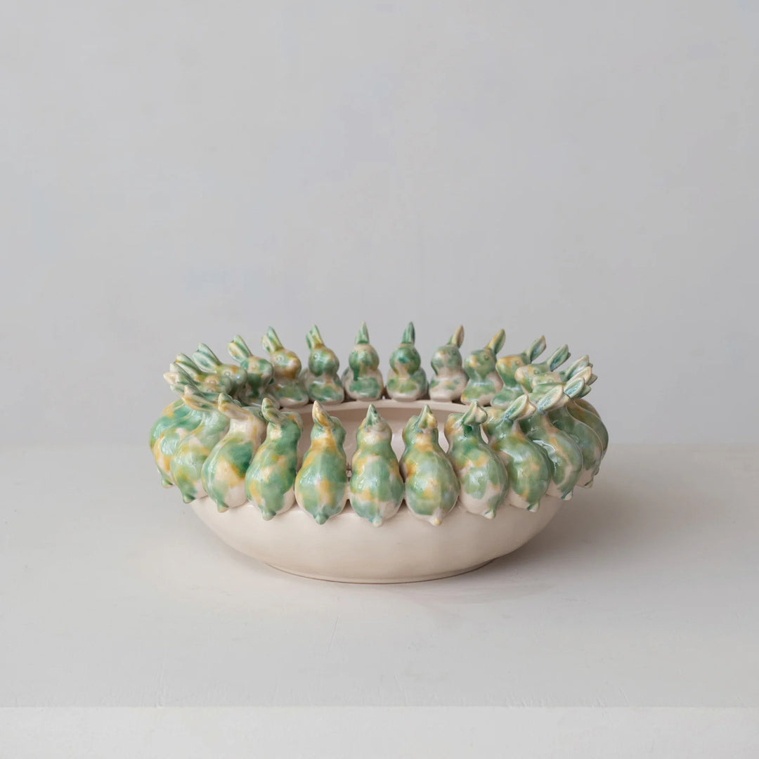 Bunny Garden Stoneware Bowl
