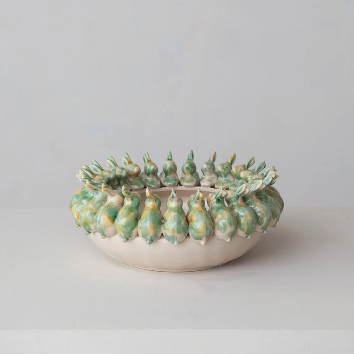 Bunny Garden Stoneware Bowl