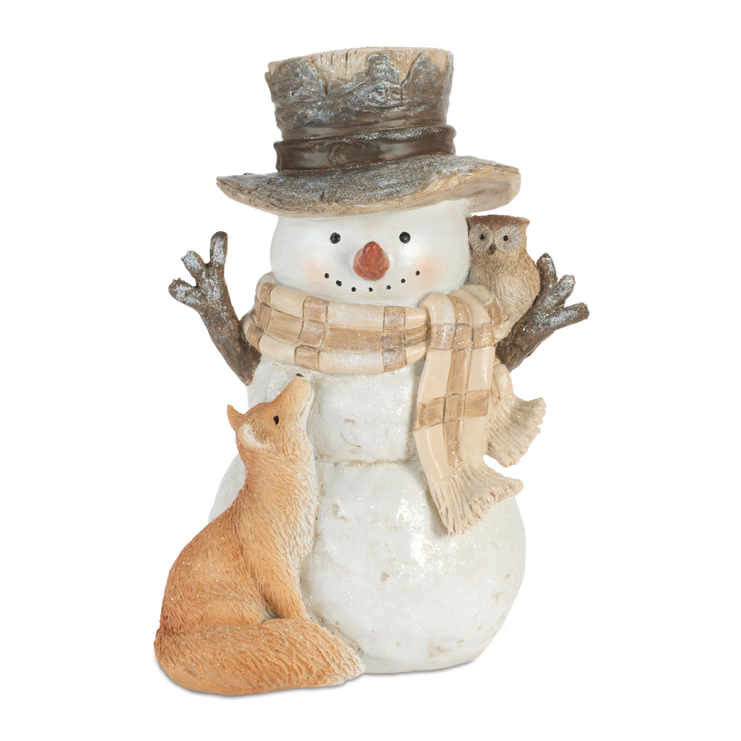 Woodland Friends Snowman with Fox — 8.25"