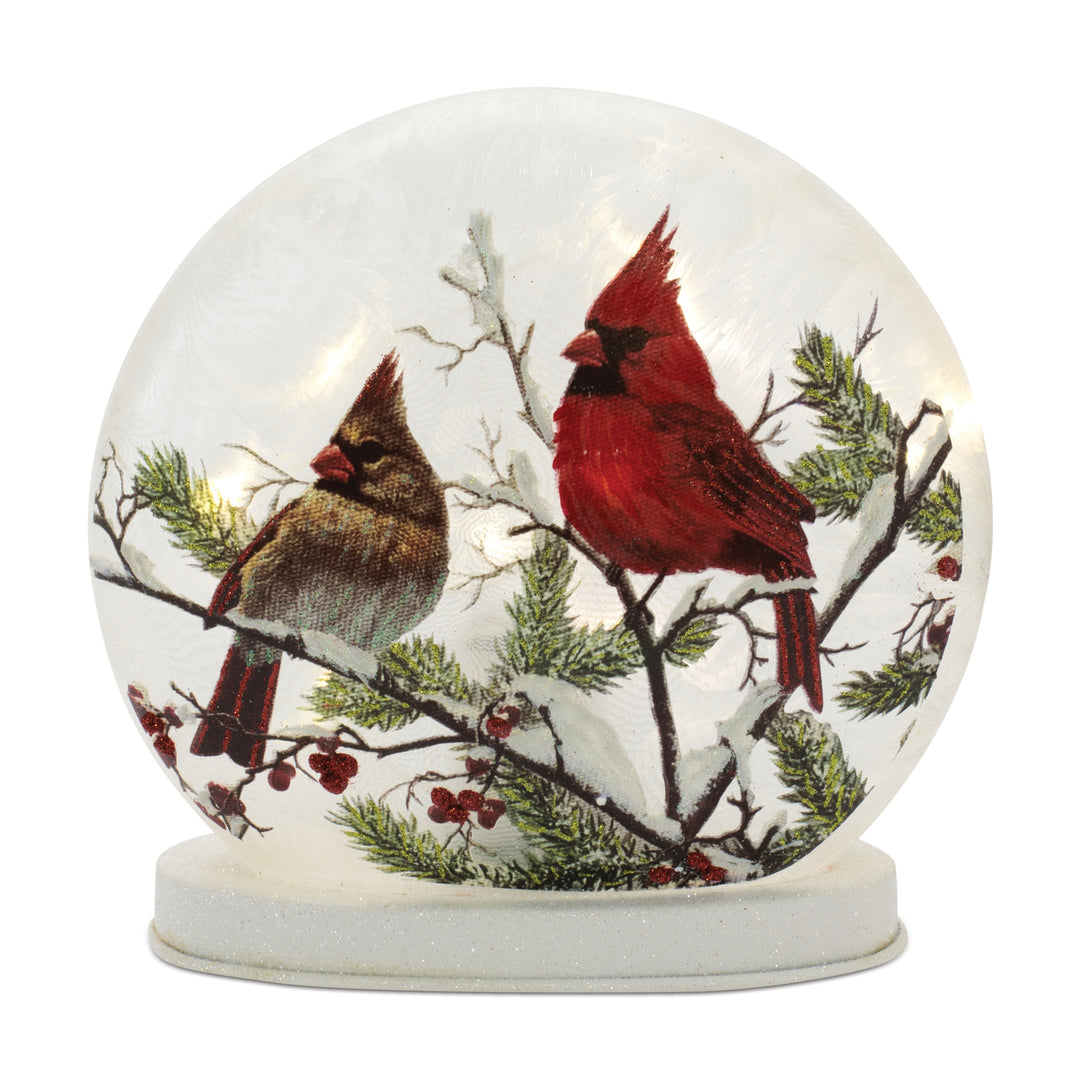Winter's Glow Cardinal LED Disc Globe - 7.5"