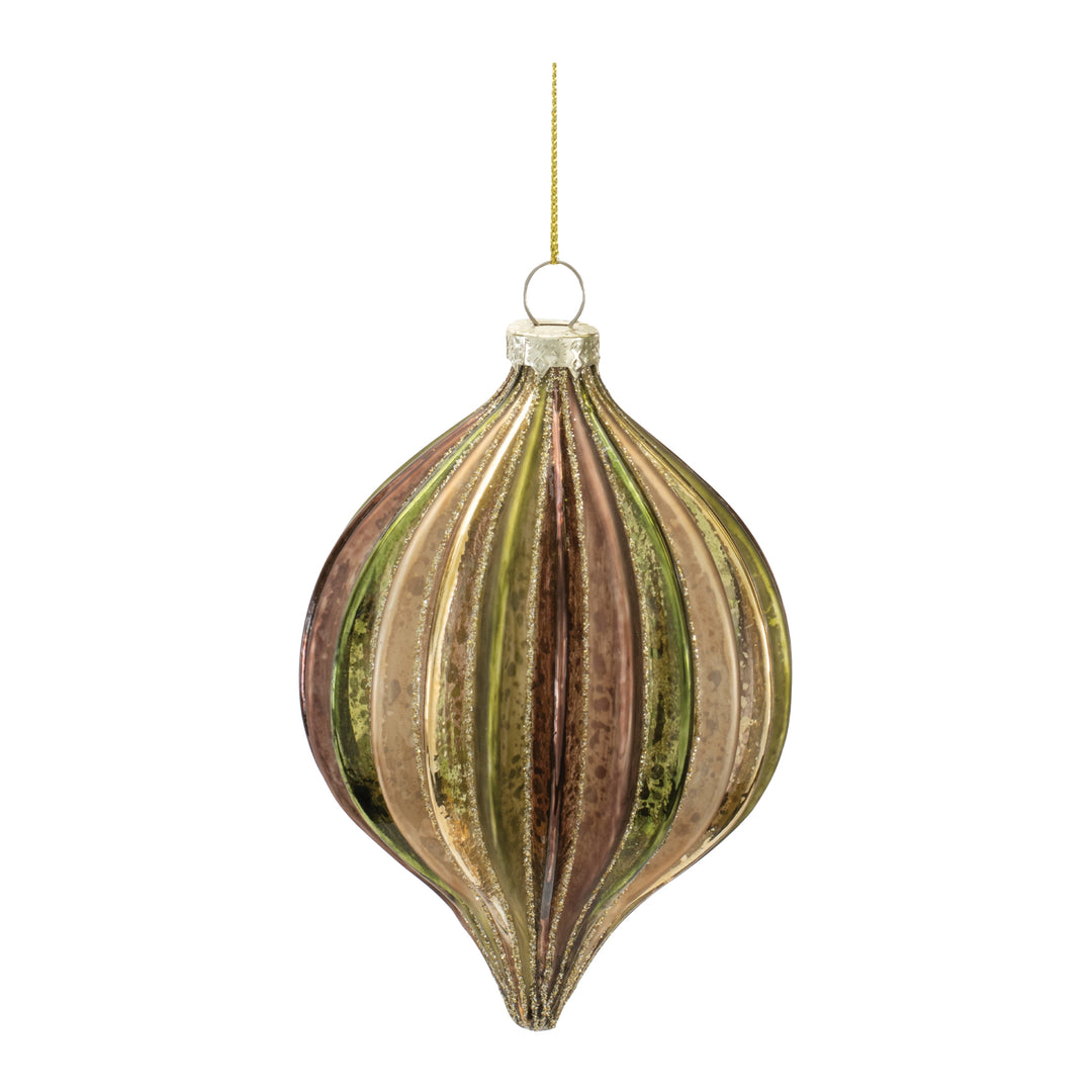 Gilded Olive & Bronze Glass Ornament — Two Styles