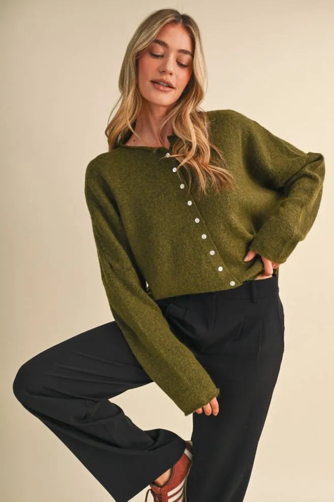 The Arden Olive Cardigan
