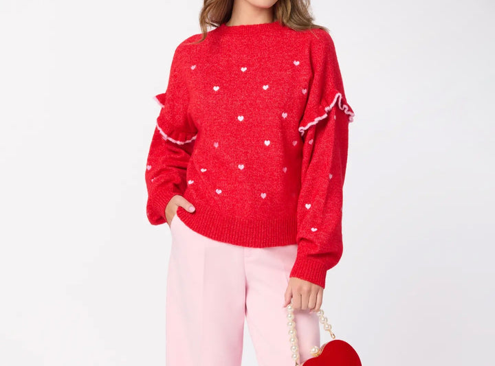 Sweetheart Ruffle Sweater