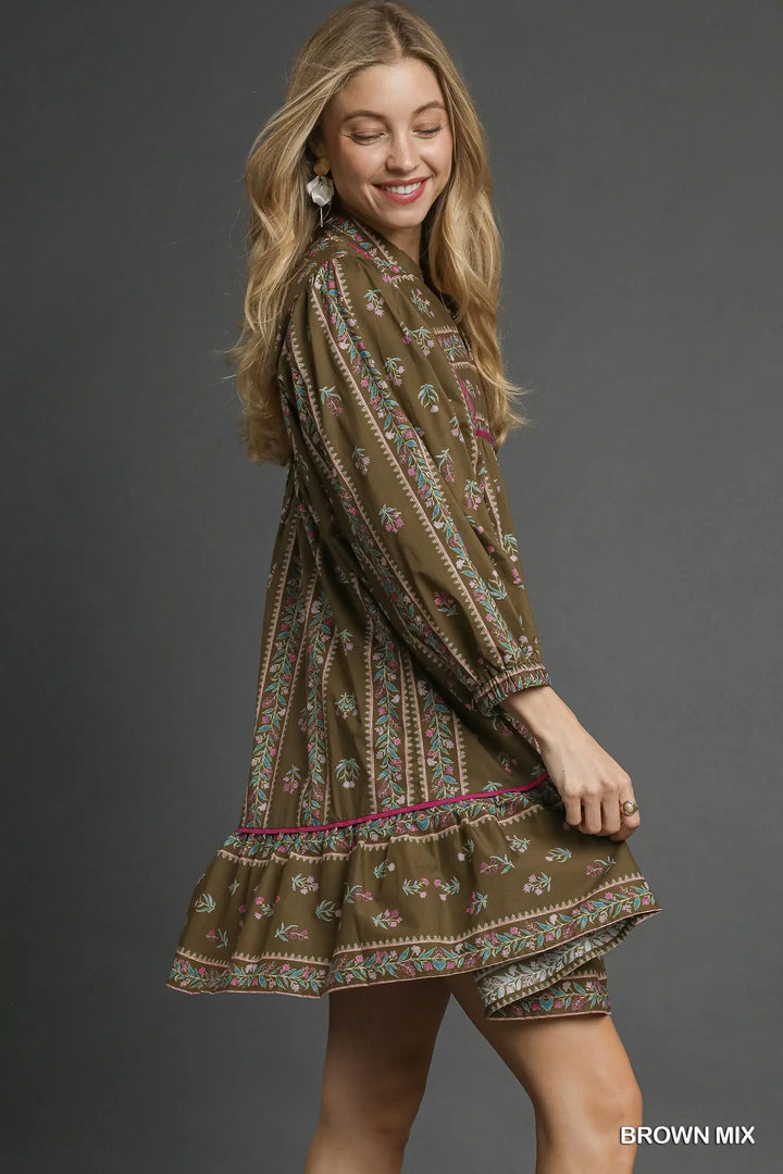 Autumn Blooms Babydoll Dress