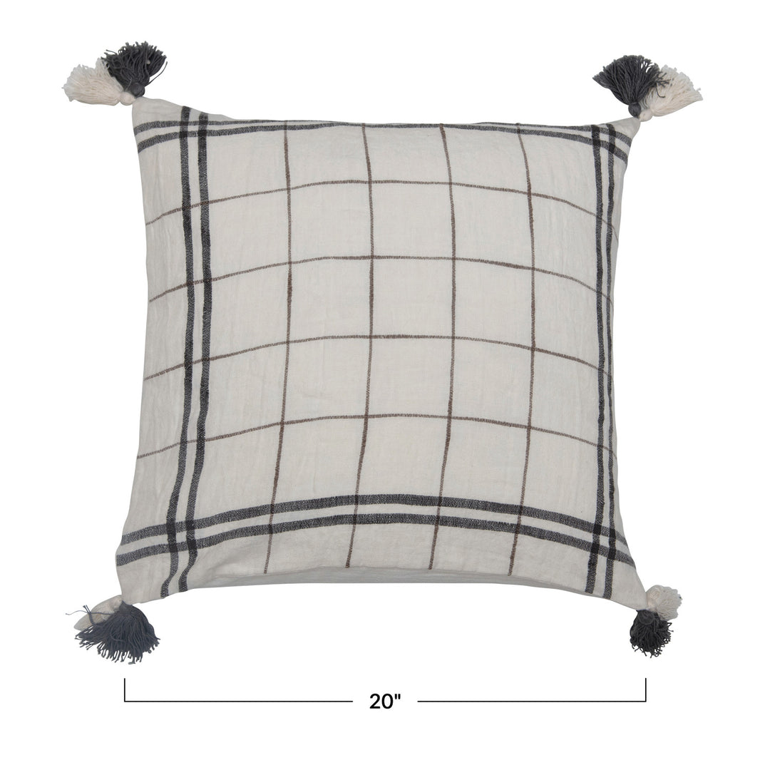 Classic Check Tassel Pillow