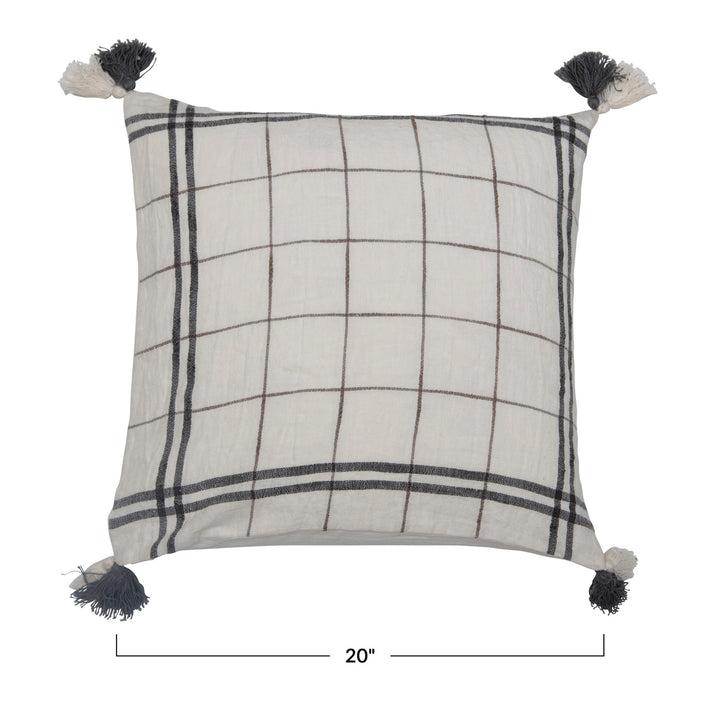 Classic Check Tassel Pillow