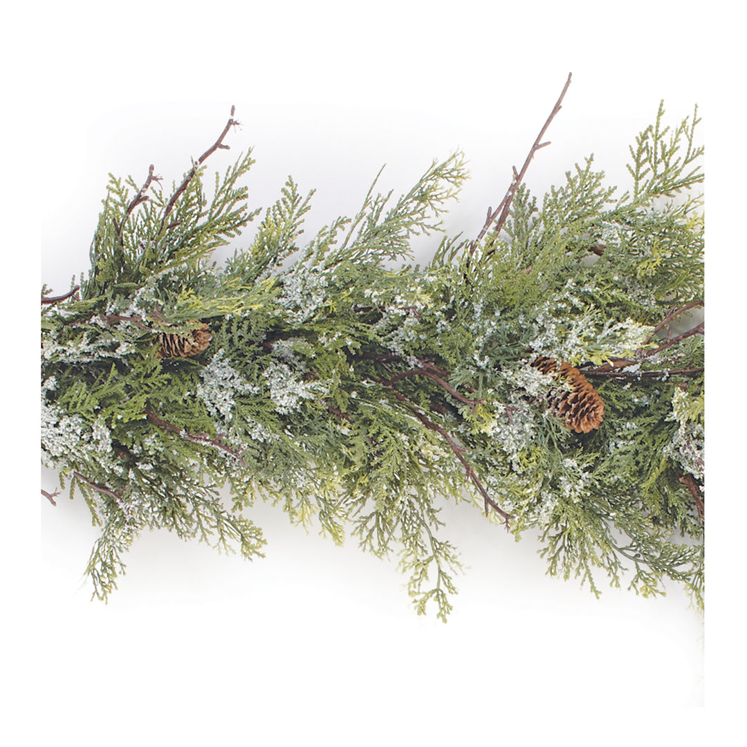 Iced Pine & Pinecone Garland – 5.5′