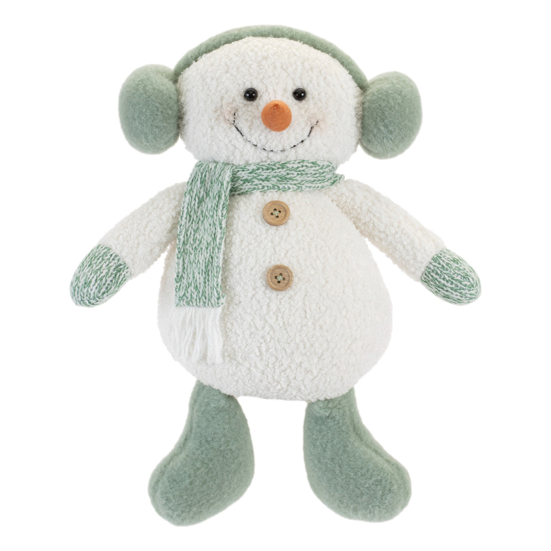 Cozy Sage Snowman with Earmuffs — 11"