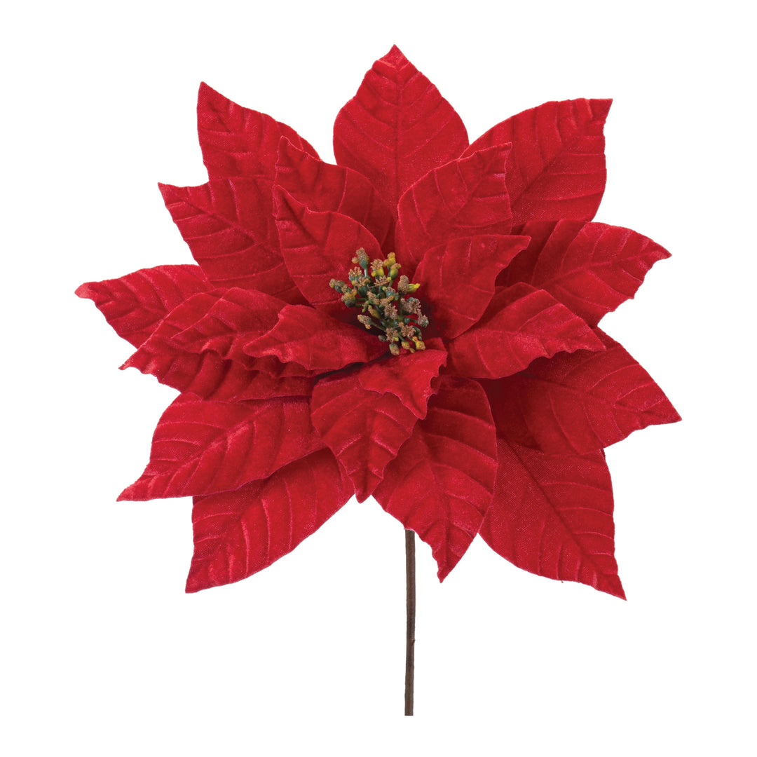Classic Red Poinsettia Stem – 22″