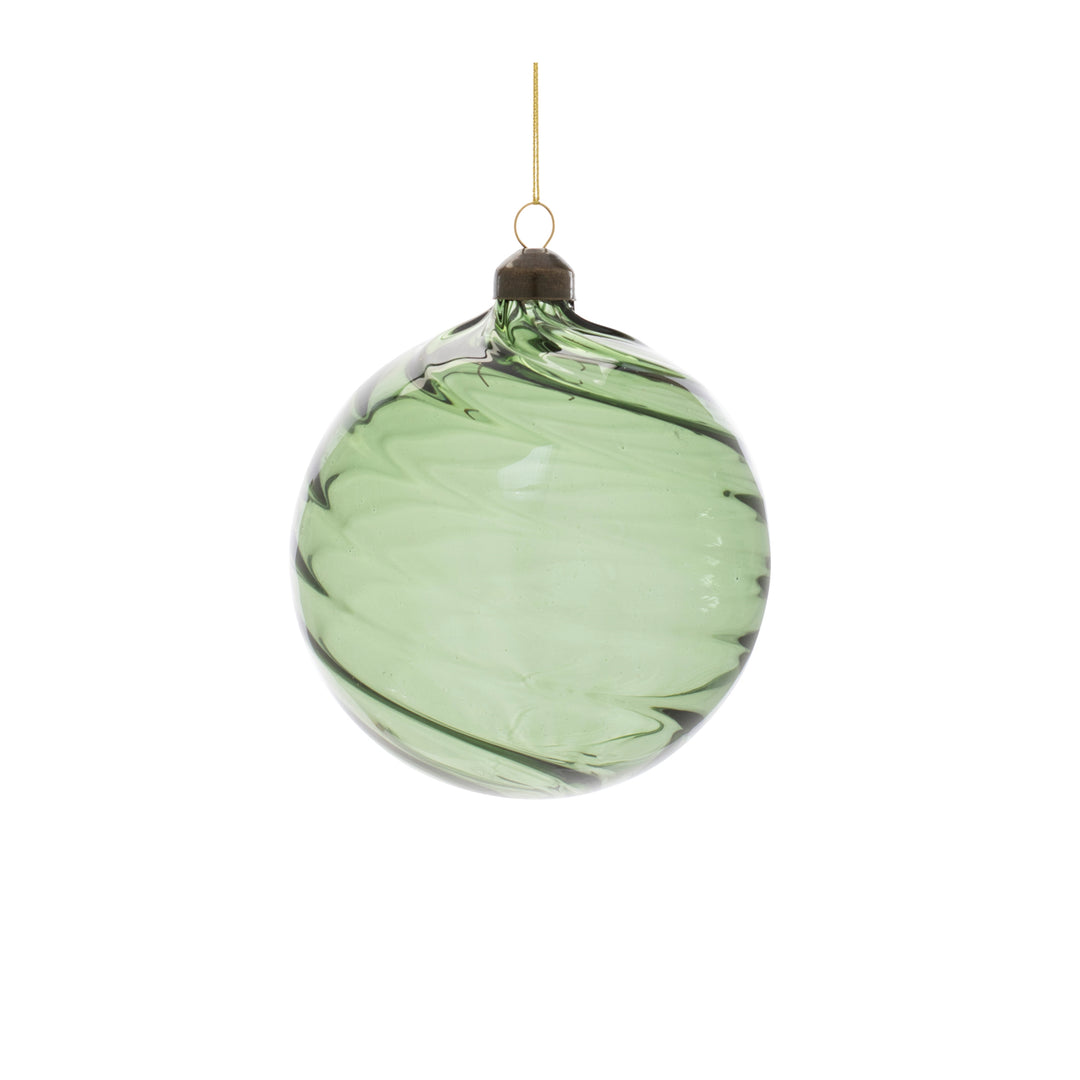 Sage Green Swirl Glass Ornaments