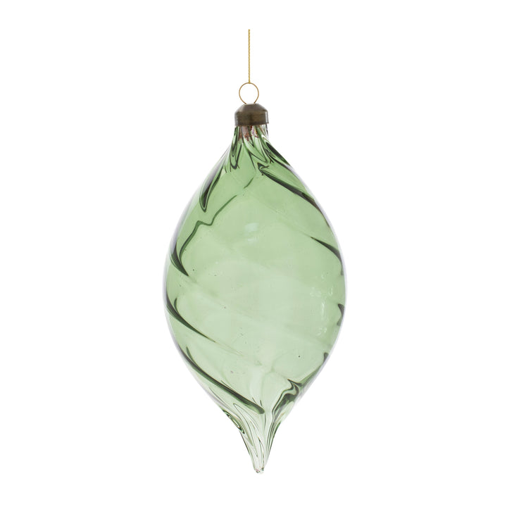 Sage Green Swirl Glass Ornaments