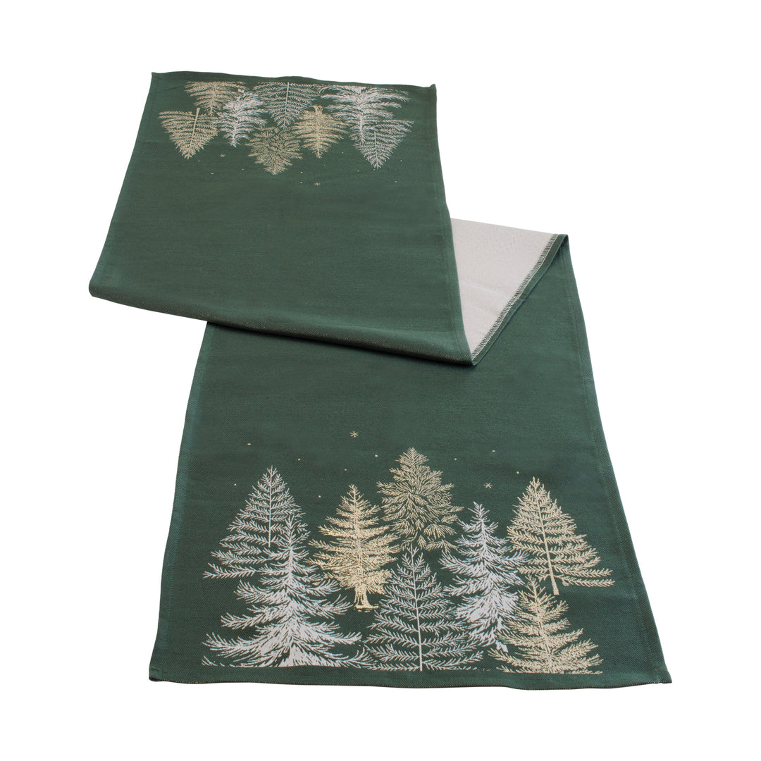 Forest Green Christmas Tree Table Runner – 72"