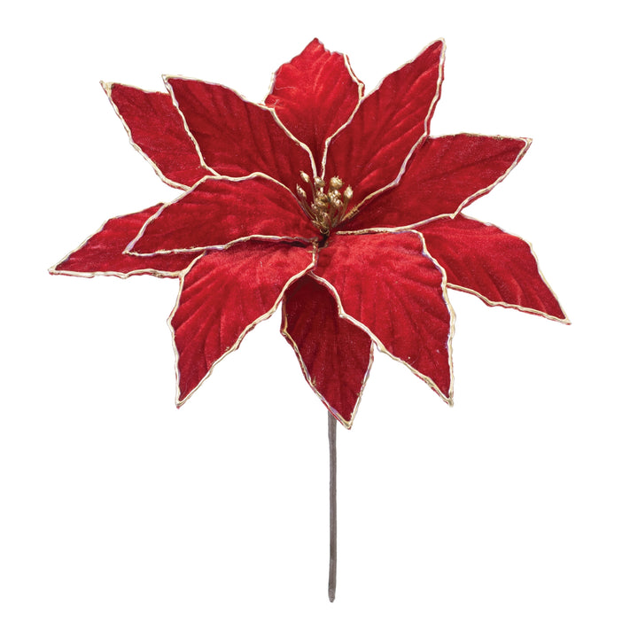 Crimson & Gold Poinsettia Pick