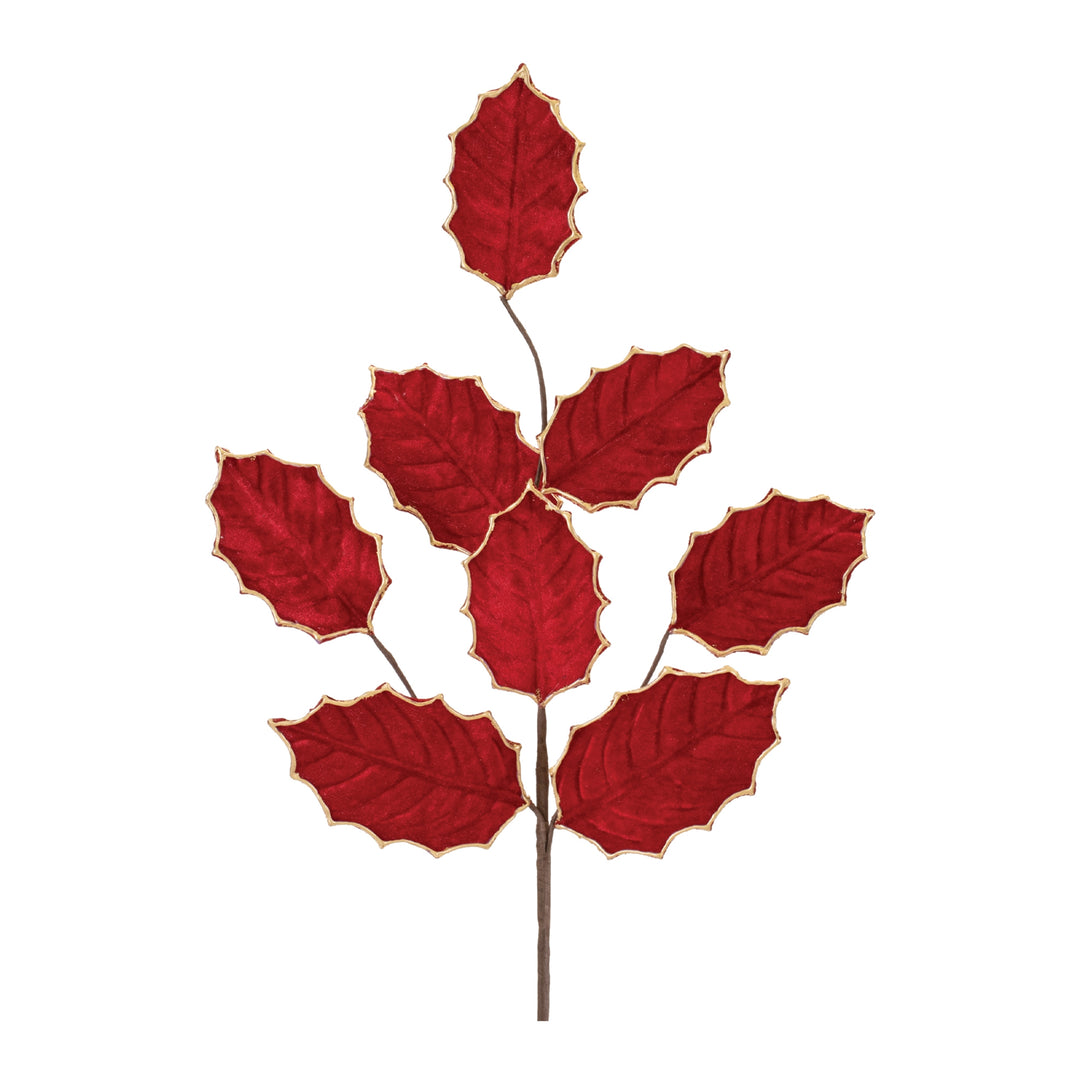 Crimson & Gold Holly Spray – 26″