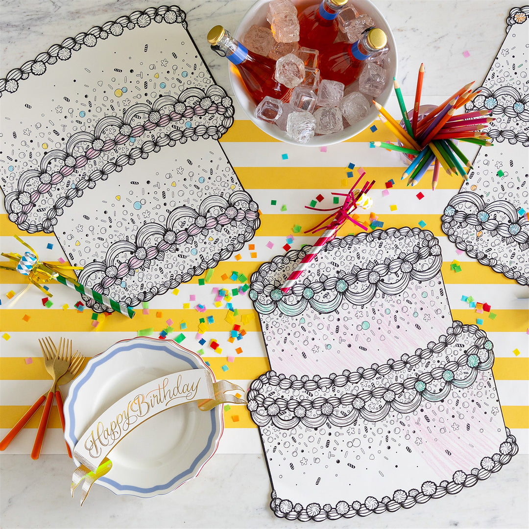 Coloring Birthday Cake Placemats