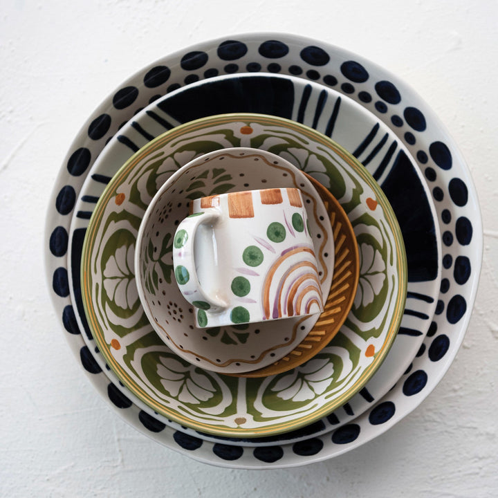 Harbor Lines Stoneware Serving Bowl