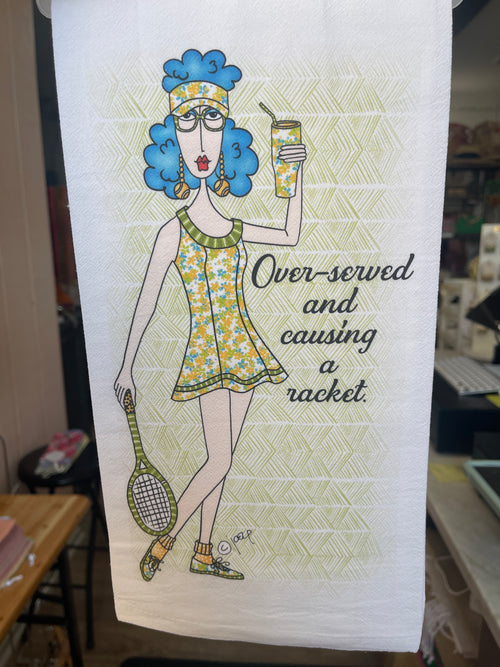 Causing a Racket Tea Towel