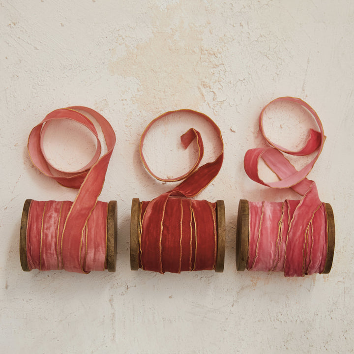 Velvet Ribbon on Wood Spool – 5 Yards