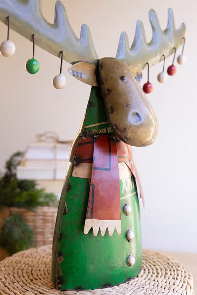 Merry Moose Christmas Figure