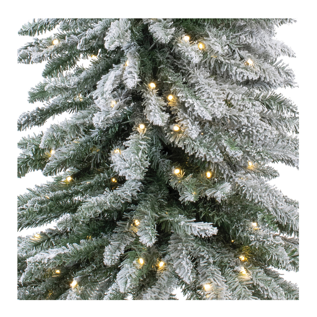 Snowfall Pre-Lit Flocked Alpine Christmas Tree