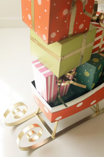 Merry & Bright Metal Christmas Sleigh with Presents