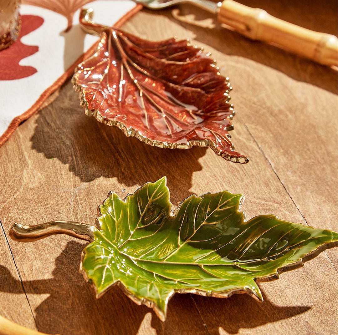 Enamel Leaf Trinket Dish