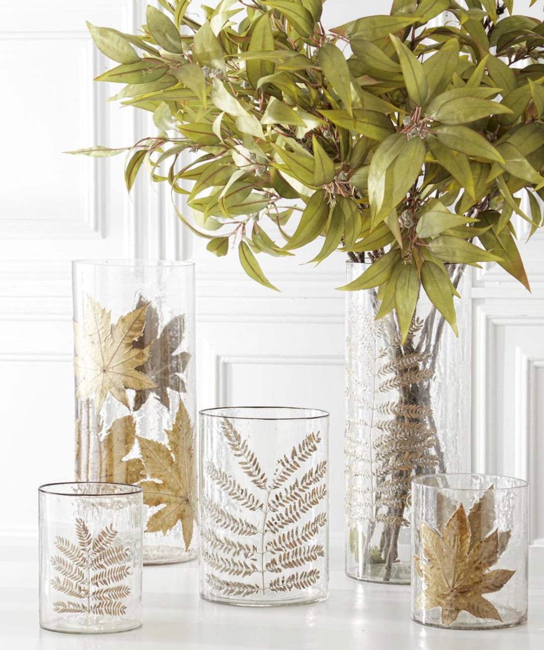Golden Fern Glass Hurricanes