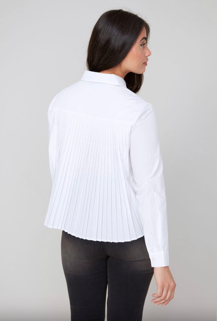 Pleated Perfection Button-Up Blouse