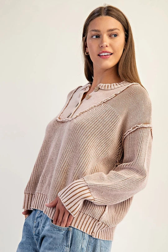 Sandstone Henley Sweater
