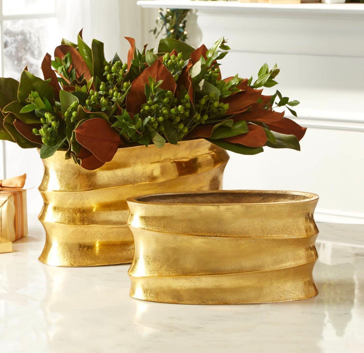 Golden Ripple Aluminum Planters