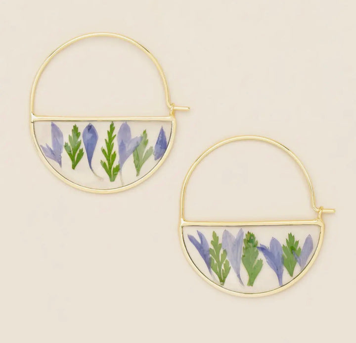 Pressed Petal Hoop Earrings - FINAL SALE