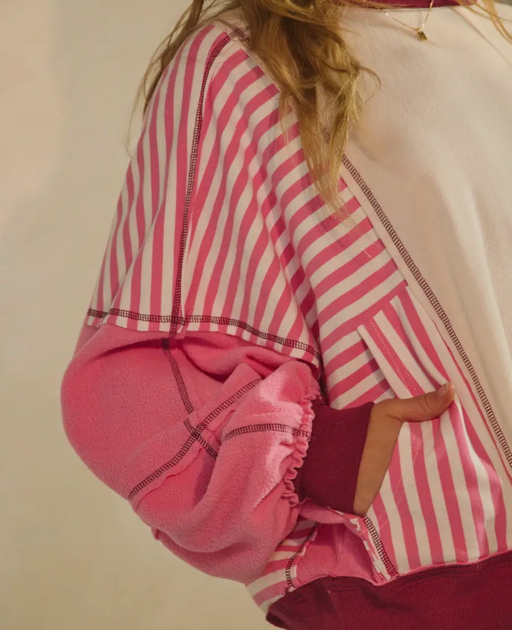Candy Stripe Colorblock Pullover
