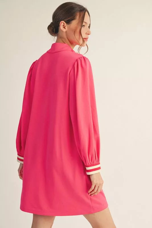 Pink Varsity Popover Shift Dress