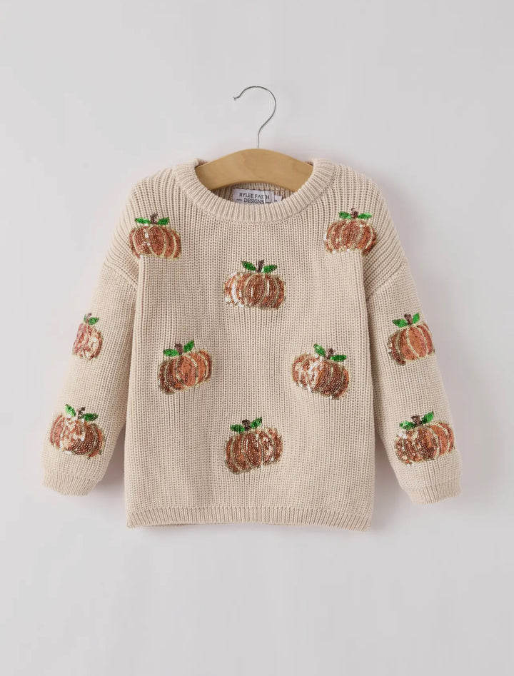 Sequin Pumpkin Sweater - Toddlers